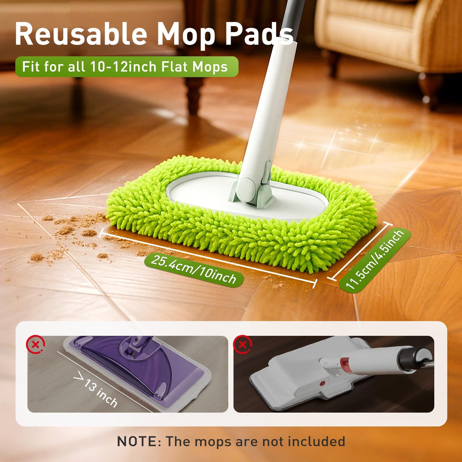 Reusable Dry Sweeping Cloths Microfiber Wet Mop Pads Compatible Mop Replacement Sweeping Mopping pad Refills V1192-AZ-W-0175
