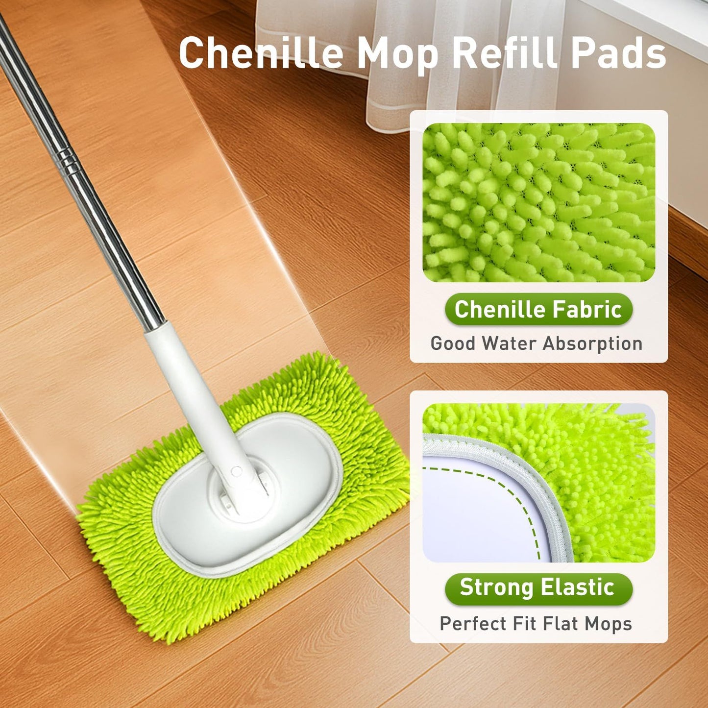 Reusable Dry Sweeping Cloths Microfiber Wet Mop Pads Compatible Mop Replacement Sweeping Mopping pad Refills V1192-AZ-W-0175