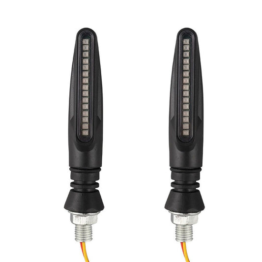 4PCS Motorcycle Indicators - Flowing Turn Signal Lights, Daytime Running and Brake Lights - 12V LED Amber V1192-AZ-W-0177