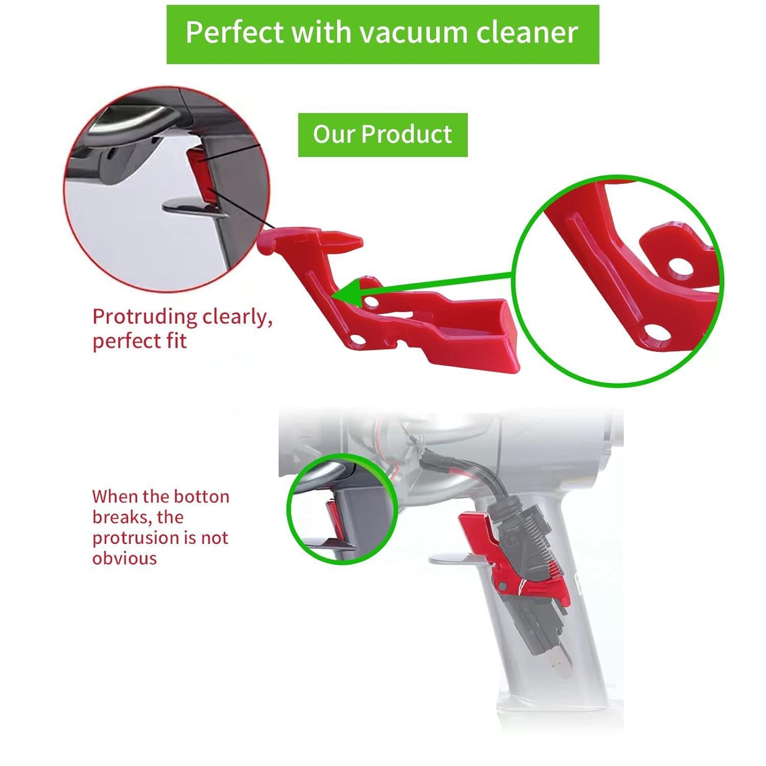 2PCS Upgraded Red Trigger Switch Button Compatible Cleaner Power Switch Button Replacement Parts with Repair V1192-AZ-W-0182