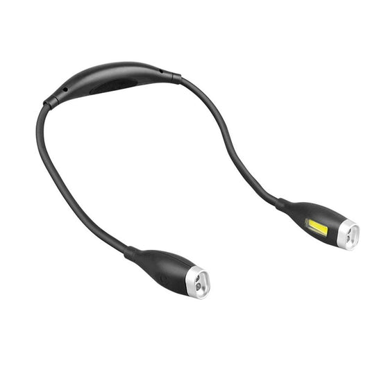Rechargeable LED Neck Reading Light, Book Lights for Reading in Bed,3 Colors,Flexible Soft Silicone Arms V1192-AZ-W-0194