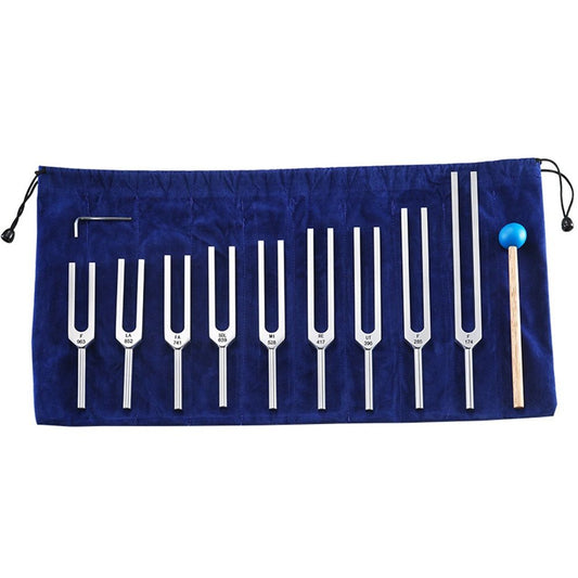 Tuning Fork Set - 9 Tuning Forks Perfect for Healing, Chakra, Sound Therapy, Keep Body, Mind and Spirit in V1192-AZ-W-0211