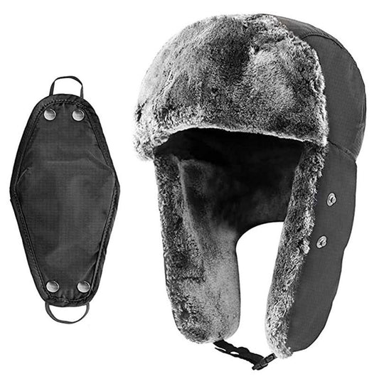 Winter Hats for Women Men Trapper Hat with Ear Flaps Warm Fur Fuzzy Hats for Cold Weather Trapper Hat Ear V1192-AZ-W-0213