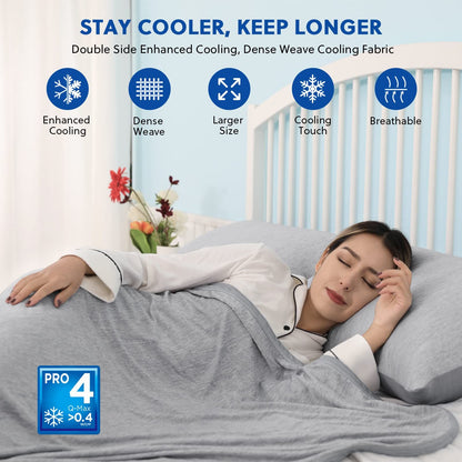 Cooling Blankets for Hot Sleepers - Summer Blanket Thin Lightweight Breathable Soft Double Side Enhanced V1192-AZ-W-0214
