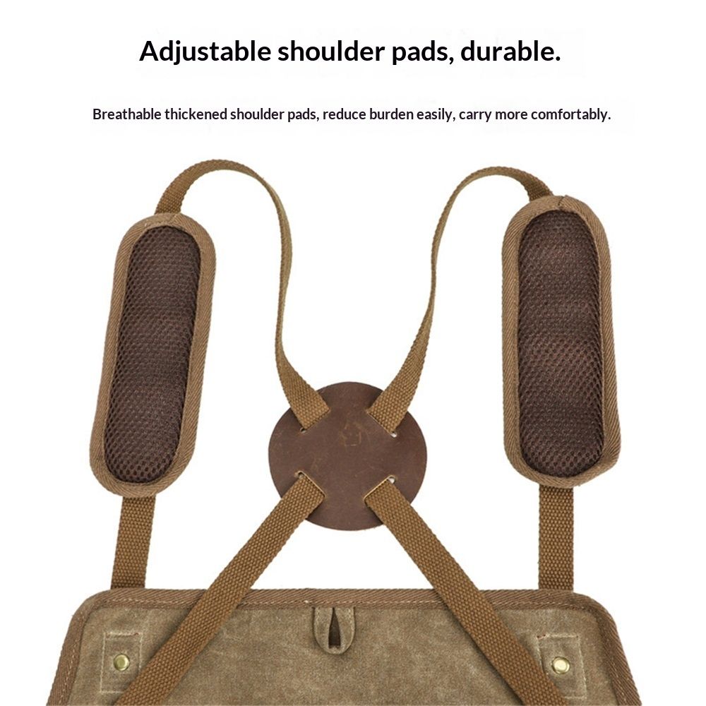 Chef Apron, Waterdrop Resistant Cotton Canvas Cross Back Adjustable Apron, 70*74.5cm(Cappuccino Brown) V1192-AZ-W-0217