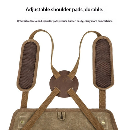 Chef Apron, Waterdrop Resistant Cotton Canvas Cross Back Adjustable Apron, 70*74.5cm(Cappuccino Brown) V1192-AZ-W-0217