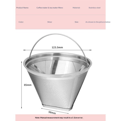 Reusable Cone Coffee Filters 304 Stainless Steel Coffee Filter, Filter Coffee Maker, 2Pcs Permanent Cone V1192-AZ-W-0222