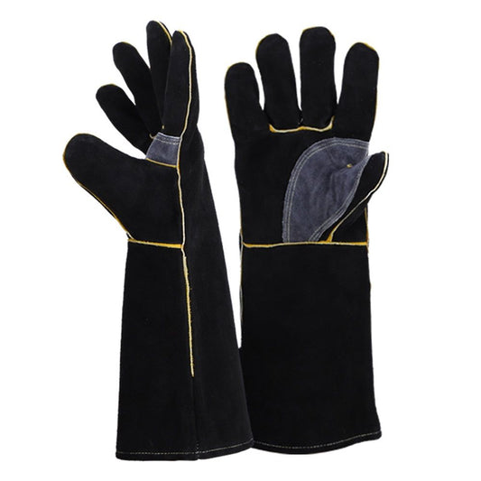Extreme Heat & Fire Resistant Gloves Leather with Stitching,Mitts Perfect for Fireplace, Stove, Oven, Grill, V1192-AZ-W-0224