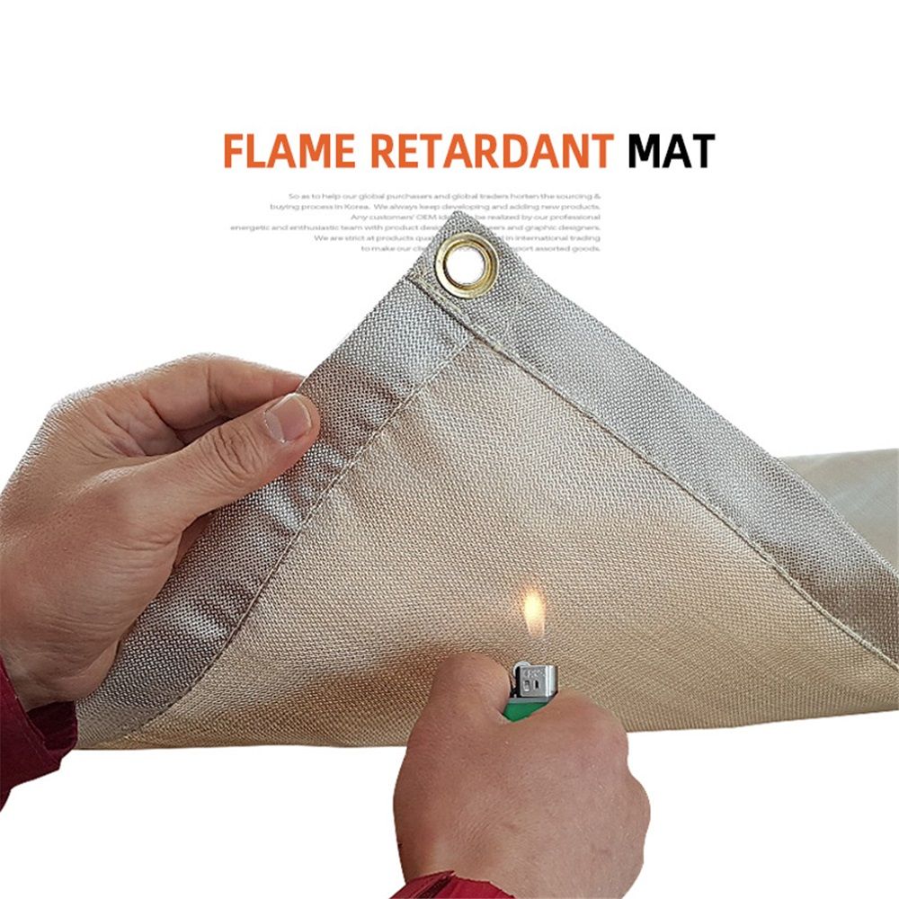Fire Pit Mat 100*80cm Wood Stove Under Grill Mat (940 degrees F Safety) for Deck BBQ Fireproof Floor Tent V1192-AZ-W-0227