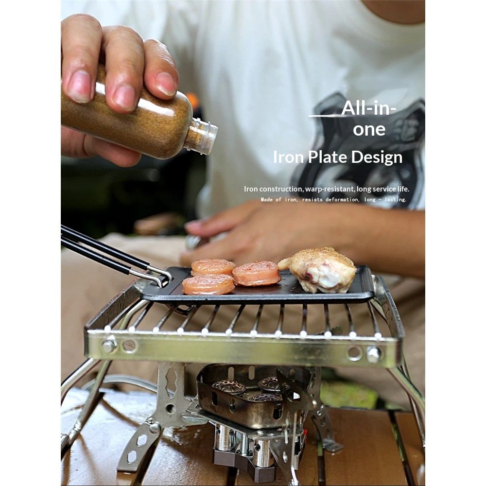 Cast Iron Plate, Compact Plate, Small, No Seasoning Required, Handle Grill Pan, Small Nonstick BBQ Grill Pan V1192-AZ-W-0228