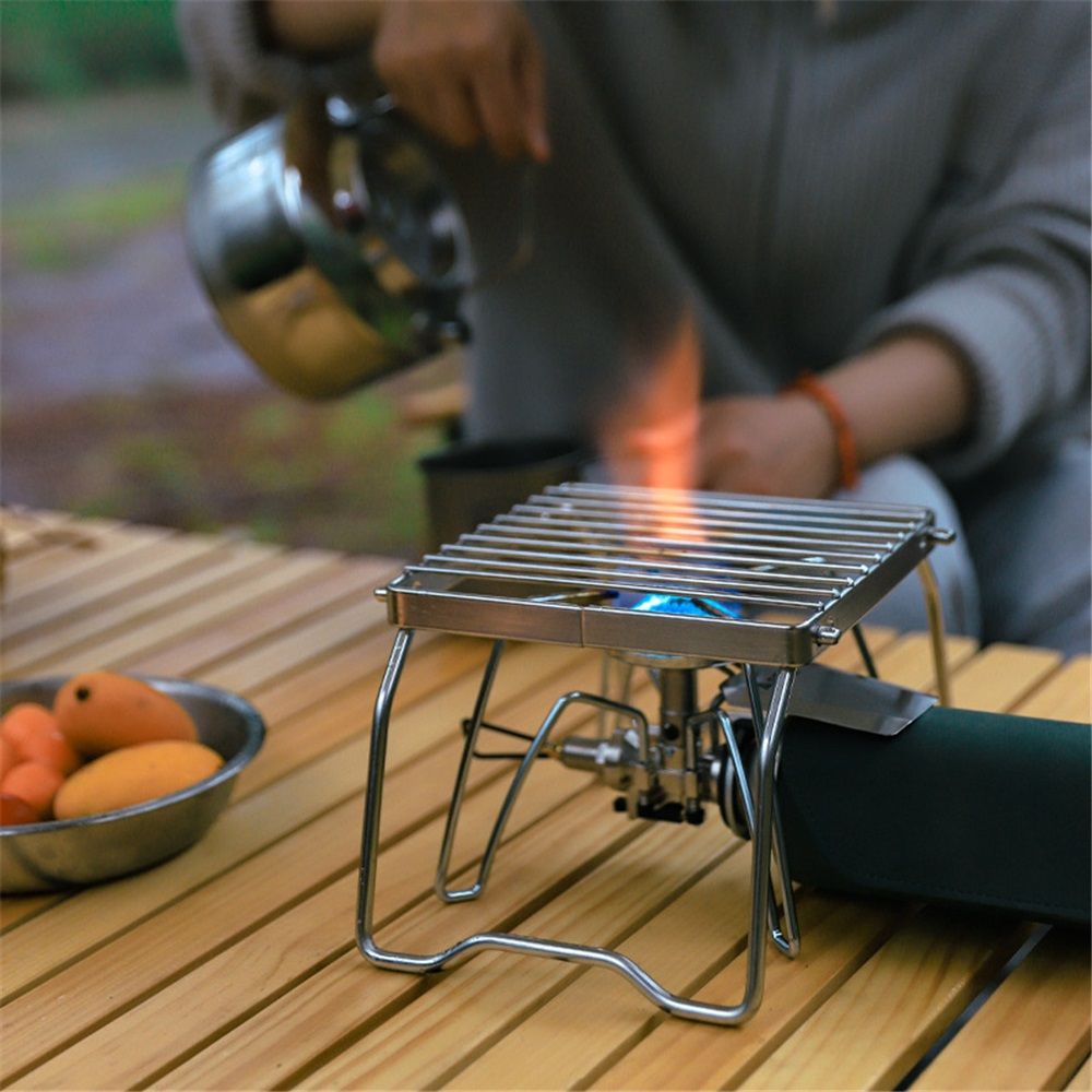 Portable Folding Camping Campfire Grill over Fire Split Stoves 304 Stainless Steel (Grid wire) V1192-AZ-W-0229
