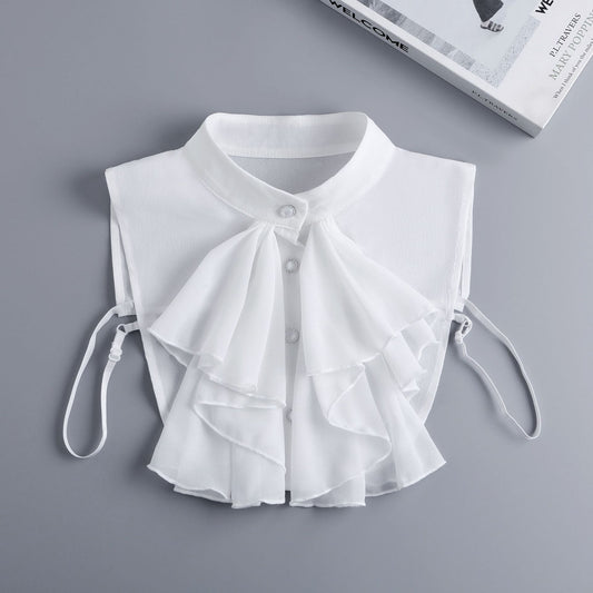 Women's Ruffle Shirt Collar - Detachable Neck Ruffle Victorian Vintage Blouse Half Collar,Accessories for V1192-AZ-W-0237