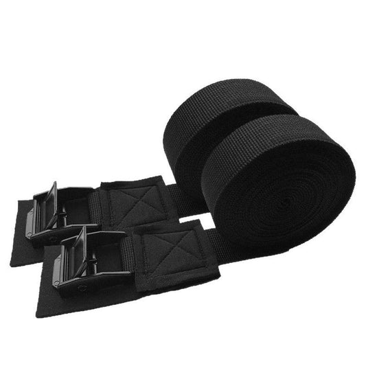 Black two Pair Tie Down Strap Padded Cam Lock Buckle - Cargo Straps for Moving Appliances, Lawn Equipment, V1192-AZ-W-0238