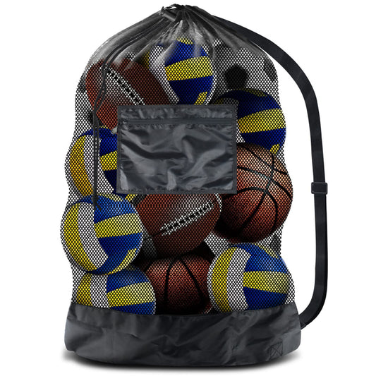 Extra Large Heavy Duty Mesh Bag. Best for Soccer Ball, Water Sports, Beach Cloth, Swimming Gears. Adjustable V1192-AZ-W-0240