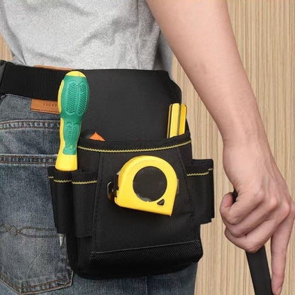 Tool Belt Pouch,with Adjustable Belt, Multiple Storage for Technician for Electrician Tools (Black,noiy bag) V1192-AZ-W-0245