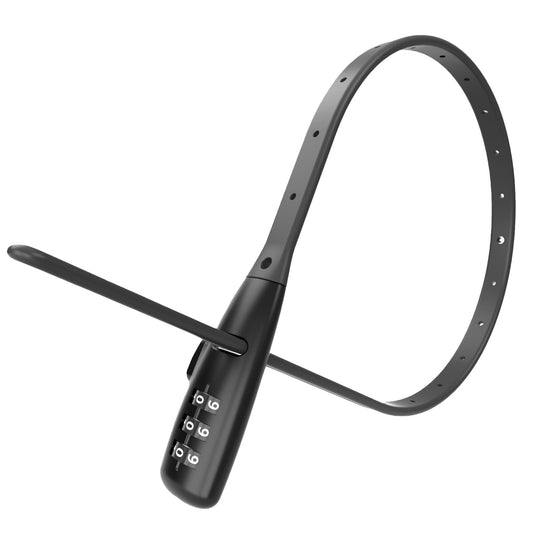 Tie Lock - 3-Digit Adjustable Cable Lock, for Bike Rack, Motorcycle Helmet, Skateboard, Skis, French Door, V1192-AZ-W-0249
