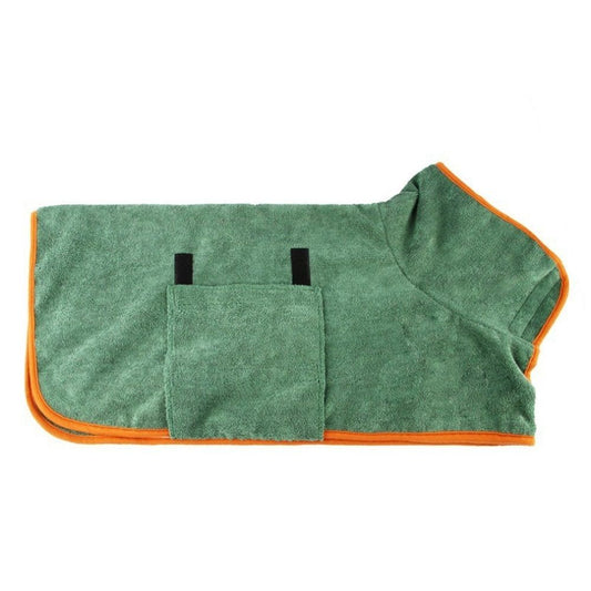 Dog Drying Coat - Fast Drying Dog Towel Robe - Microfiber Super Absorbent Pet Bathrobe, Adjustable Collar & V1192-AZ-W-0264