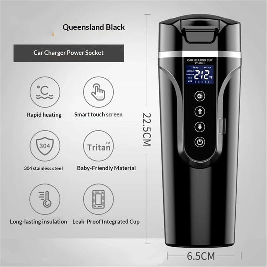 Car Electric Kettle for Travel :12V/24V Small Electric Water Kettle, Multi-Temp Control 500 mL Portable Car V1192-AZ-W-0277