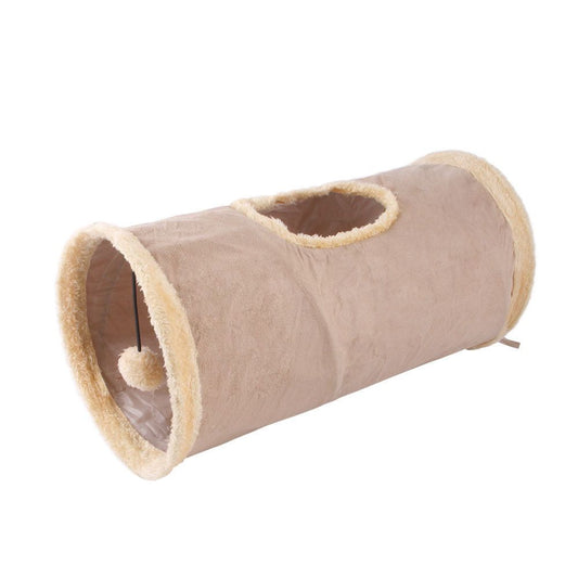 Collapsible Cat Tunnel Pet Play Tube Crinkle Tunnel with Cat Toys, Ball for Small to Medium Cats, Kittens, V1192-AZ-W-0294