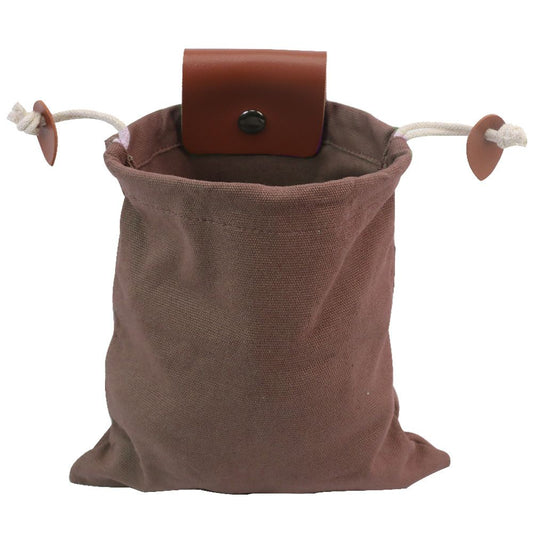 Canvas Collapsible Outdoor Camping Foraging Pouch Mushroom Storage Water Resistant Leather Bushcraft Belt V1192-AZ-W-0299
