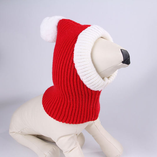 Christmas Dog Hat Costume for Large Medium Dog Warm Winter Dog Hat Neck Ear Warmer Headband Protector for V1192-AZ-W-0305