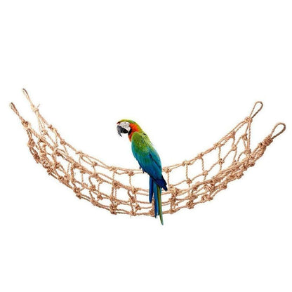 1PCS Parrots Climbing Net, Medium Large Size Parrots Hemp Rope Hanging Swing Bird Game Cage Toy Accessories M V1192-AZ-W-0308