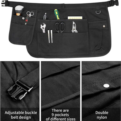 Tool Apron Half Canvas Apron With Muti-Pockets for Home Garden Painting Crafting Woodworking black(Only apron) V1192-AZ-W-0313