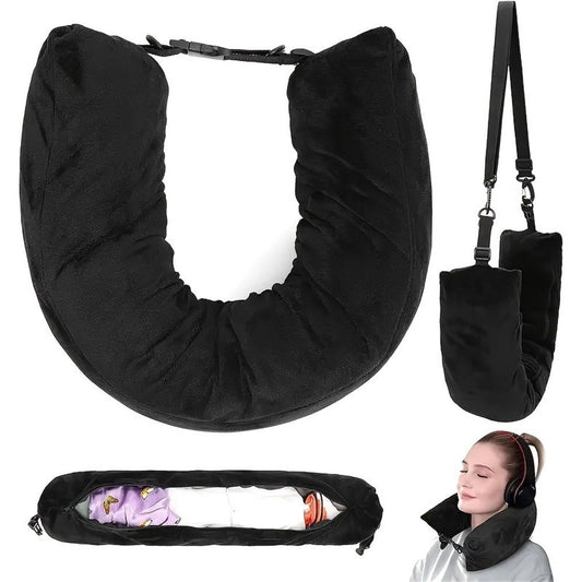 Stuffable Neck Pillow Travel Storage Bag for Airplanes with Clothes,Fits 3+ Days of Travel Essentials, No V1192-AZ-W-0316
