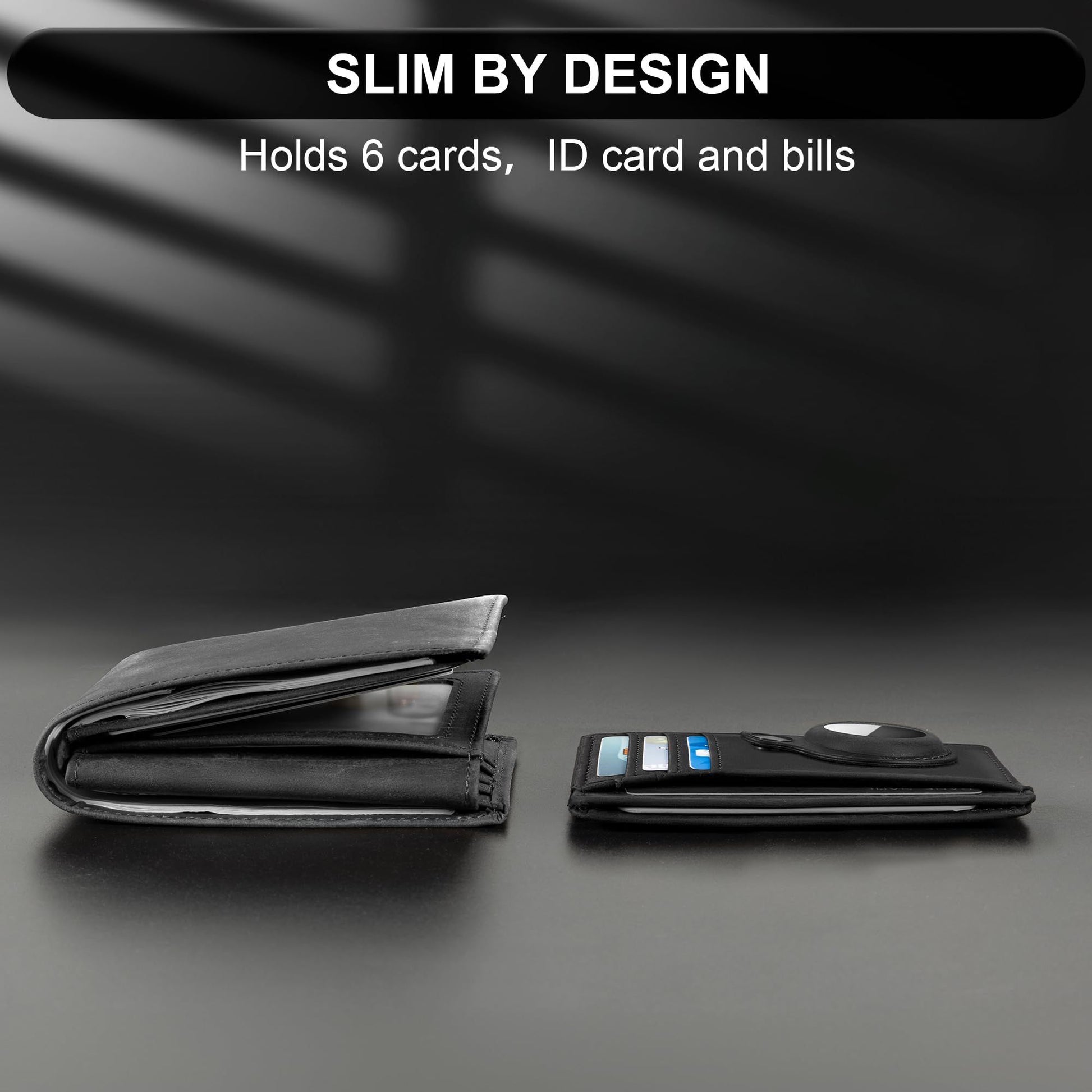 Slim Minimalist Front Pocket Air Tag Wallet, RFID Blocking Card Holder Wallet with Airtag Holder Anti theft V1192-AZ-W-0317
