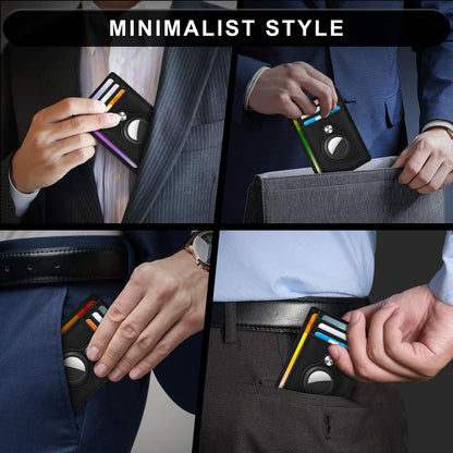 Slim Minimalist Front Pocket Air Tag Wallet, RFID Blocking Card Holder Wallet with Airtag Holder Anti theft V1192-AZ-W-0317