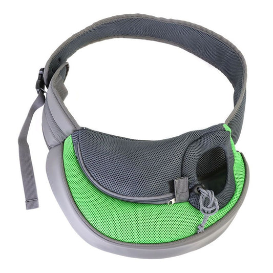 Pet Sling Carrier for Small Dogs & Cats - Hands-Free Puppy Carrier with Safety Hook, Large Zipper Pocket, V1192-AZ-W-0319