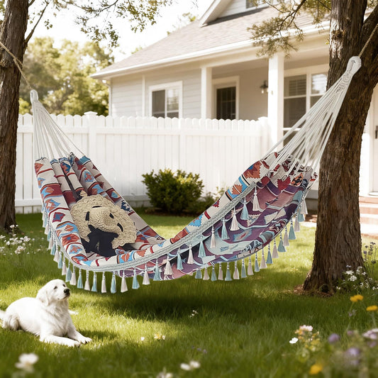 Backyard Hammock with Tassels,Garden Hammocks with Portable Carry,Bag Deluxe Fringe for V1192-AZ-W-0334