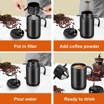 3pcs Camping Coffee Maker Pour Over Coffee Maker Set, Camp Pour Over Set, Portable Coffee Kit for Travel, V1192-AZ-W-0344