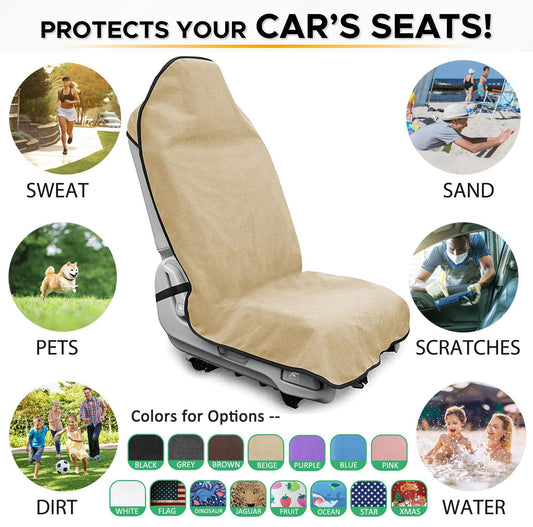 Waterproof Seat Cover Towel, 2PCS Premium Sweat Carseat Protector, Perfect for Universal Anti-Slip Car Truck V1192-AZ-W-0346
