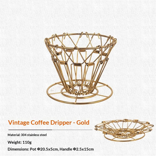 Stainless steel Collapsible Coffee Dripper, Great for Camping and Travel, Lightweight and Easy to Store V1192-AZ-W-0347