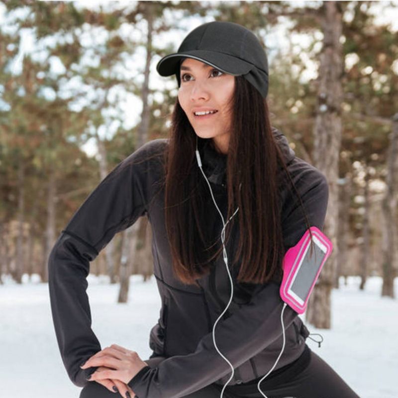 Ponytail Hat for Women -Reflective Winter Hat with Ponytail Hole for Workouts Vertical Ponytail Hole Winter V1192-AZ-W-0348