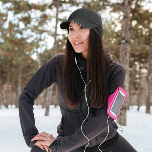 Ponytail Hat for Women -Reflective Winter Hat with Ponytail Hole for Workouts Vertical Ponytail Hole Winter V1192-AZ-W-0348