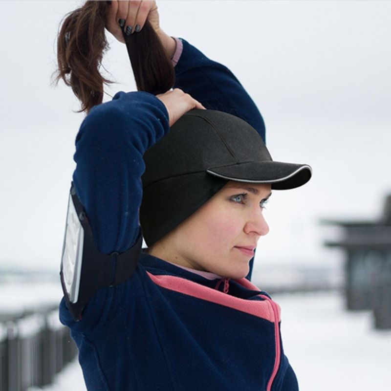 Ponytail Hat for Women -Reflective Winter Hat with Ponytail Hole for Workouts Vertical Ponytail Hole Winter V1192-AZ-W-0348