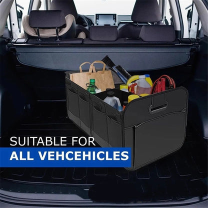 Trunk Organizer For Car, Suv, Truck | Premium Adjustable Multi Compartments Collapsible Car Trunk Organizer V1192-AZ-W-0351