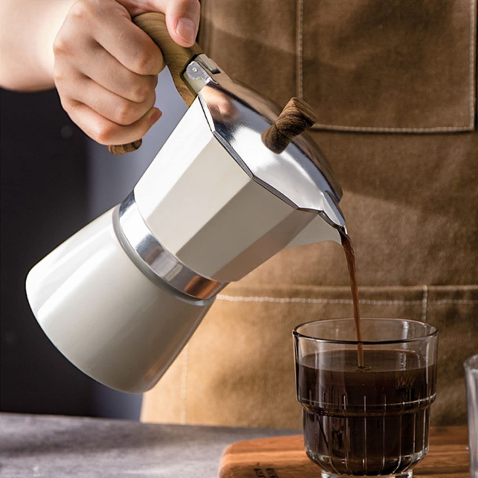Espresso Maker Pot Cuban Coffee Maker Coffee Maker | 6 Espresso Cup,Coffee Percolator for Cappuccino or V1192-AZ-W-0358