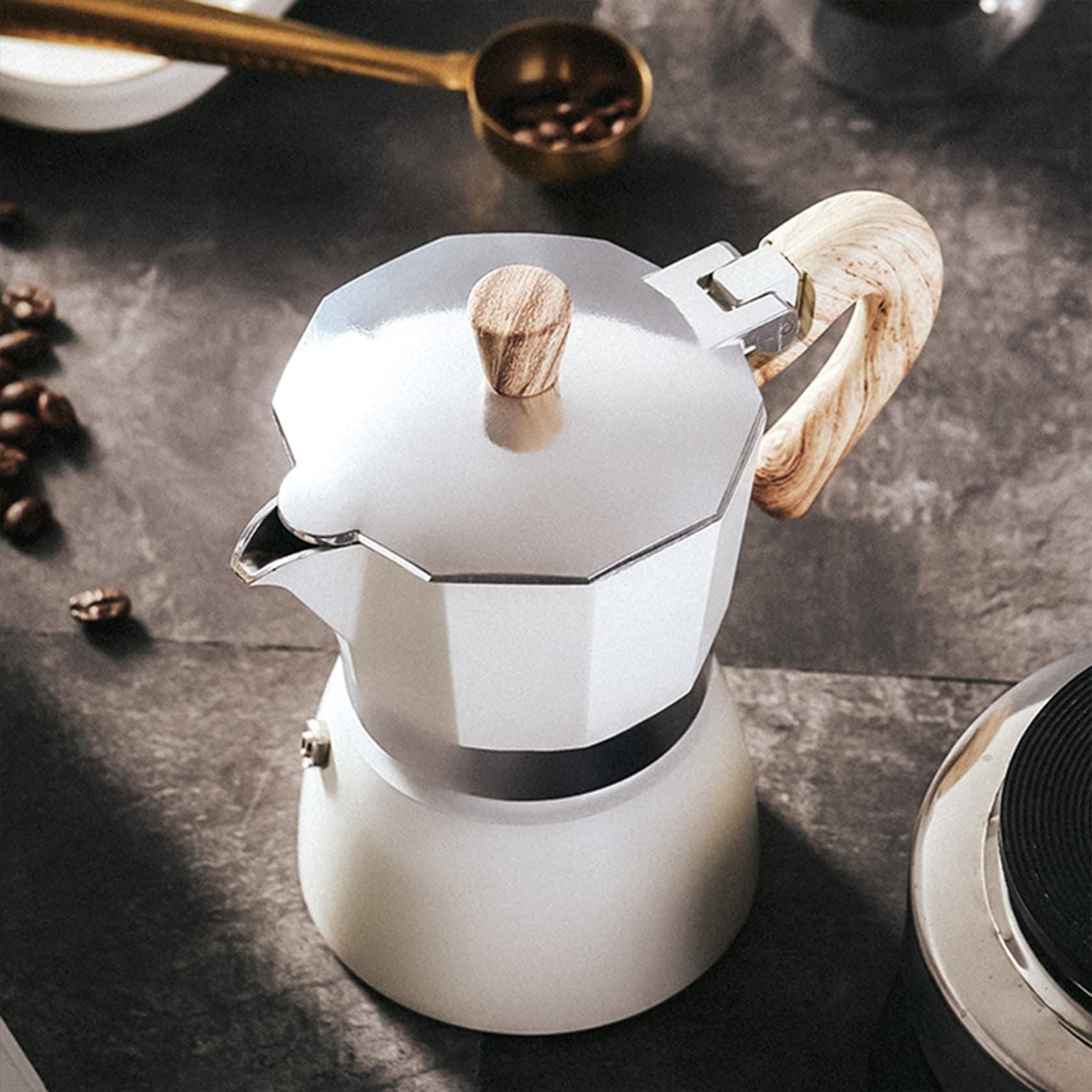 Espresso Maker Pot Cuban Coffee Maker Coffee Maker | 6 Espresso Cup,Coffee Percolator for Cappuccino or V1192-AZ-W-0358