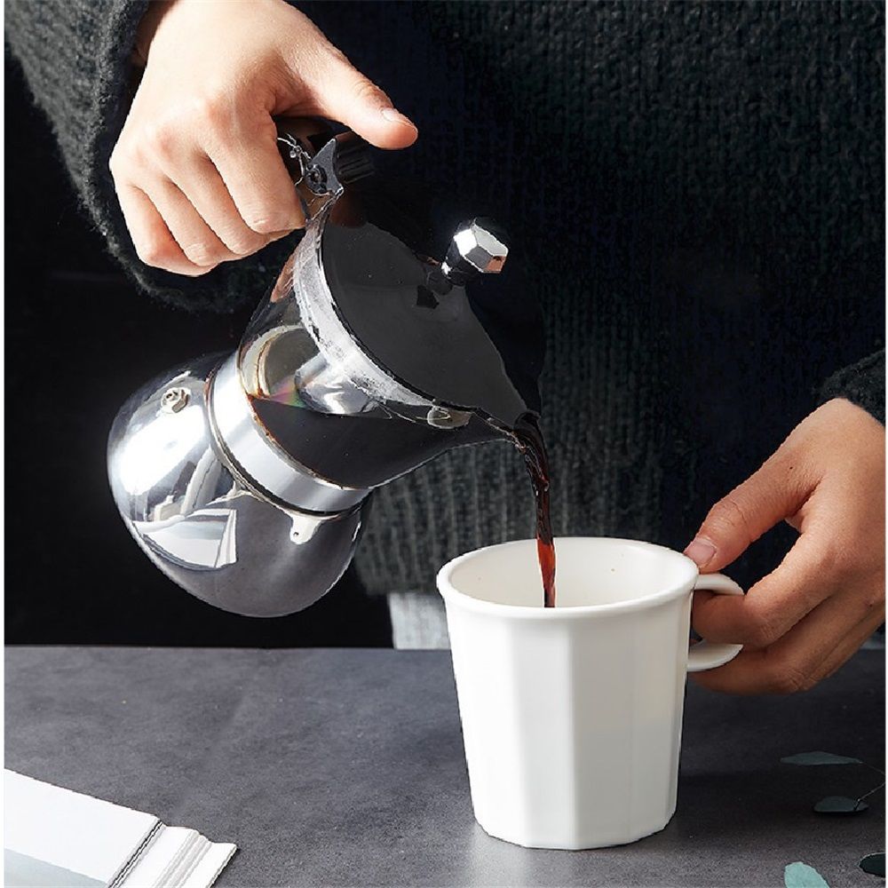 Strong Coffee Maker, Moka Pot Premium Crystal Shape Top Coffee, 4 cup, Classic Italian coffee maker for V1192-AZ-W-0360