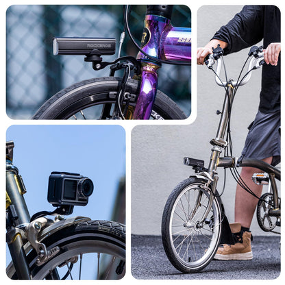 Fork Mount Bike Headlight Bracket Out Front Mount Compatible with Action Camera Bike Light, for Folding Bike V1192-AZ-W-0362