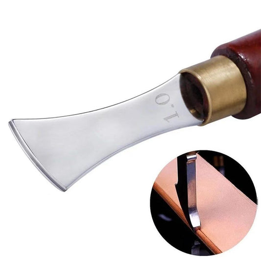 4 PCS Leather Edge Creaser,1.0/1.5/2.0/2.5mm Professional Leather Tool,Edge Creaser Stainless Steel Red Wood V1192-AZ-W-0368
