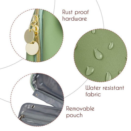 Toiletry Bag for Women, Travel Toiletry Bag Makeup Cosmetic Bag with Hanging Hook, Water-resistant for V1192-AZ-W-0369