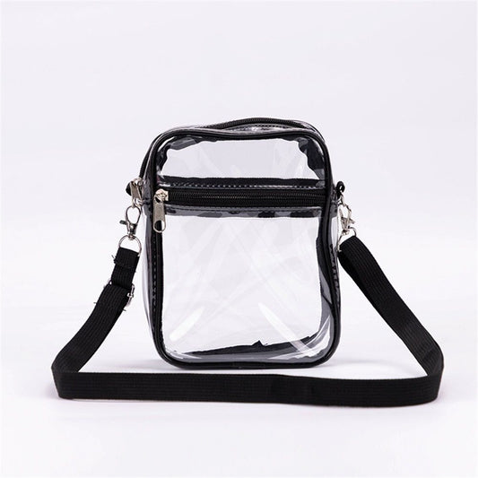 Clear Crossbody Purse Bag, Clear Bag Stadium with Front Pocket for Concerts Sports Festivals (Transparent ) V1192-AZ-W-0372