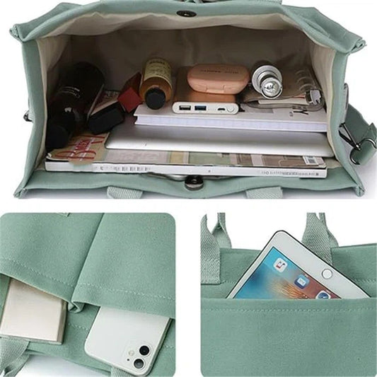 Canvas Tote Bag for Women,Laptop Bag Work Tote Bag Women Crossbody Purse Handbag Shoulder Travel Messenger V1192-AZ-W-0379