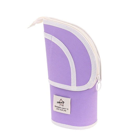 2 in 1 Standing Pencil Case Telescopic Pen Holder Stationery Pouch Organizer Box Large Storage Bag for Office V1192-AZ-W-0381