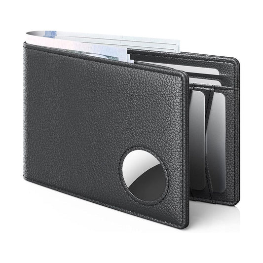 Mens Leather Wallet, Slim, RFID Blocking - Card Capacity | Bill Divider | ID Window (Black, only one bag) V1192-AZ-W-0383