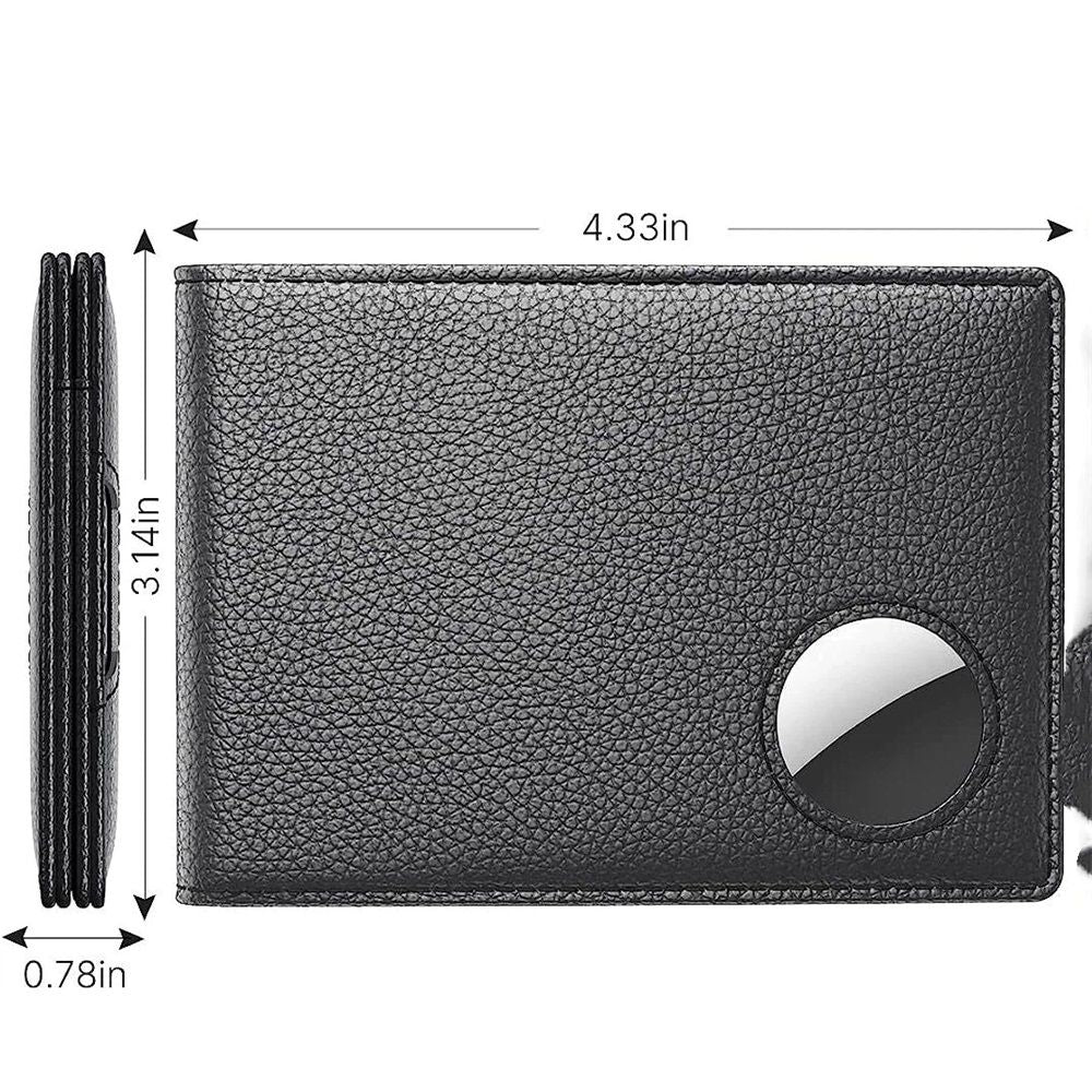 Mens Leather Wallet, Slim, RFID Blocking - Card Capacity | Bill Divider | ID Window (Black, only one bag) V1192-AZ-W-0383